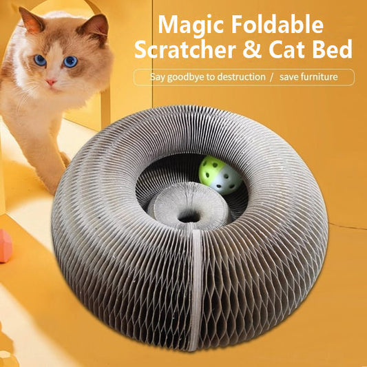 🐱Magic Foldable Scratcher &amp; Cat Bed🛌 - Køb 2 og spar 20% - KUN I DAG 